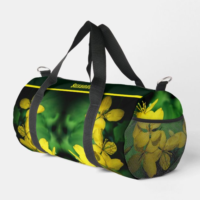 Wild Geranium Flowers Personalised Duffle Bag (Right Corner)