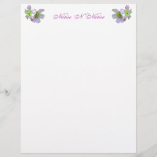 Wild Geranium Series Letterhead Stationery