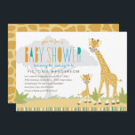 Wild Giraffe Baby Shower Invite<br><div class="desc">Sweet mother and baby giraffe illustration on a bright and colourful invite. Check out the Origami Prints shop for matching items and more baby shower designs!</div>