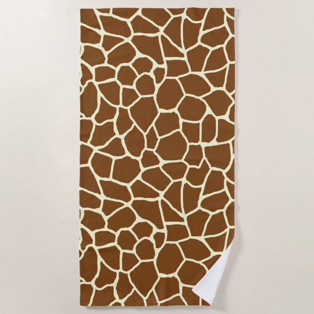 Wild Giraffe Pattern Animal Print Beach Towel (Front)