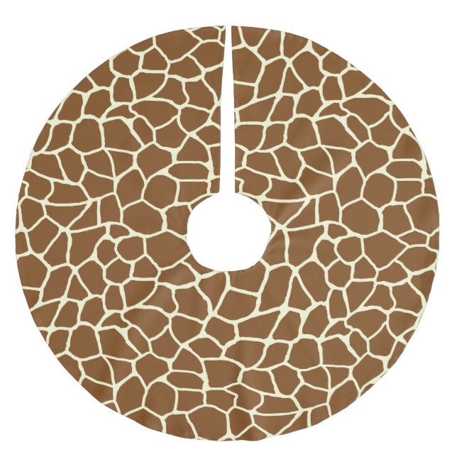 Wild Giraffe Pattern Animal Print Brushed Polyester Tree Skirt (Front)