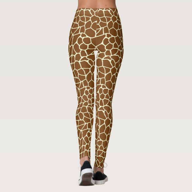 Wild Giraffe Pattern Animal Print Leggings (Back)