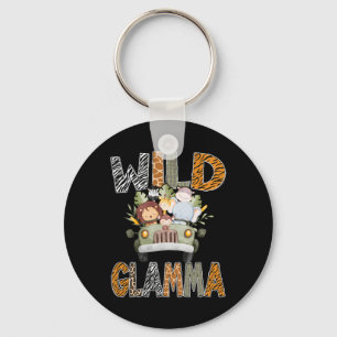 Wild Glamma 1st Birthday Zoo Safari Jungle Animal  Key Ring