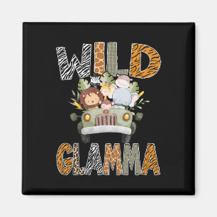 Wild Glamma 1st Birthday Zoo Safari Jungle Animal Magnet