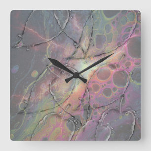 Wild Glass leaves Square Wall Clock