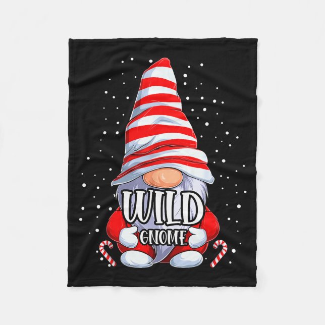 Wild Gnome Christmas Pajamas Matching Family Group Fleece Blanket (Front)