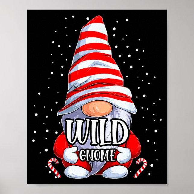 Wild Gnome Christmas Pajamas Matching Family Group Poster (Front)