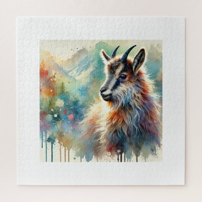 Wild Goat 250624AREF112 - Watercolor Jigsaw Puzzle (Vertical)