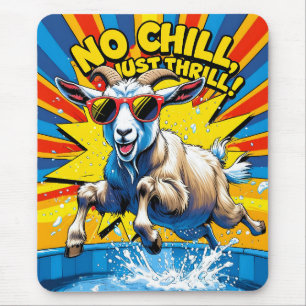 Wild Goat Summer Retro Pool Splash Mouse Pad