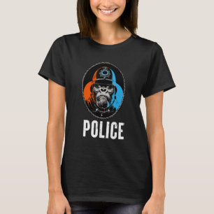 Wild Gorilla Police Illustration Graphic Designs T-Shirt