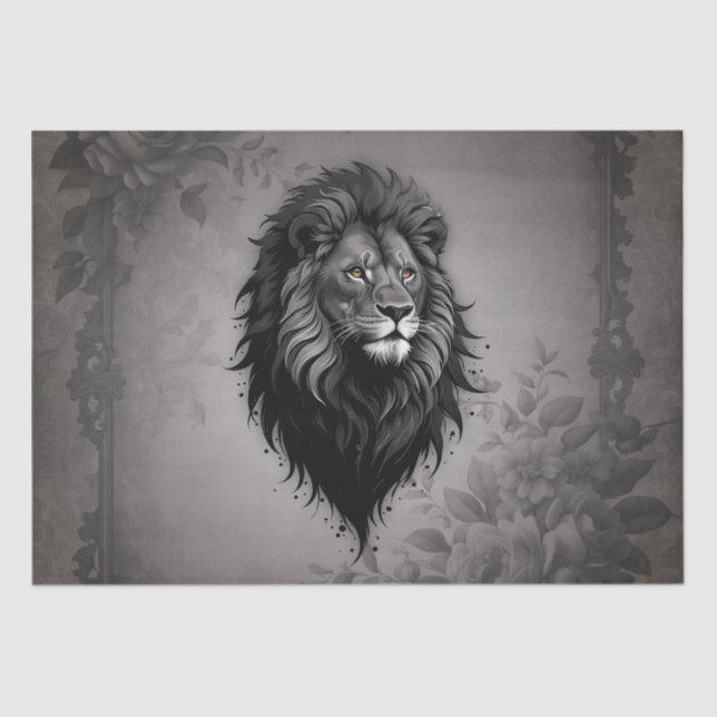 Wild Grace: striking portrait of a lion Tissue Paper (Front)