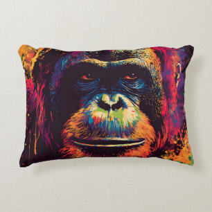 Wild Graffiti Urban Jungle Gorilla Decorative Cushion