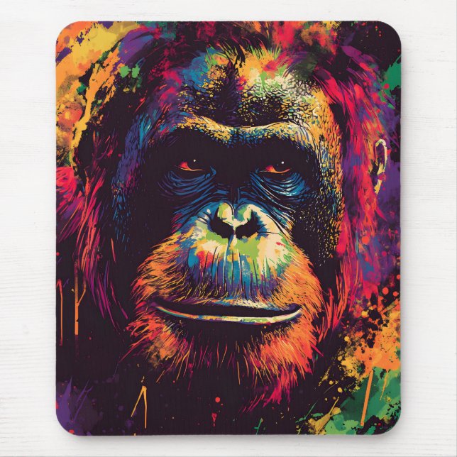 Wild Graffiti Urban Jungle Gorilla  Mouse Pad (Front)