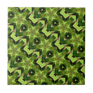 wild green stars tile