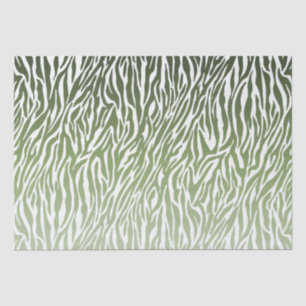 Wild Green Zebra Print Ombre Tissue Paper