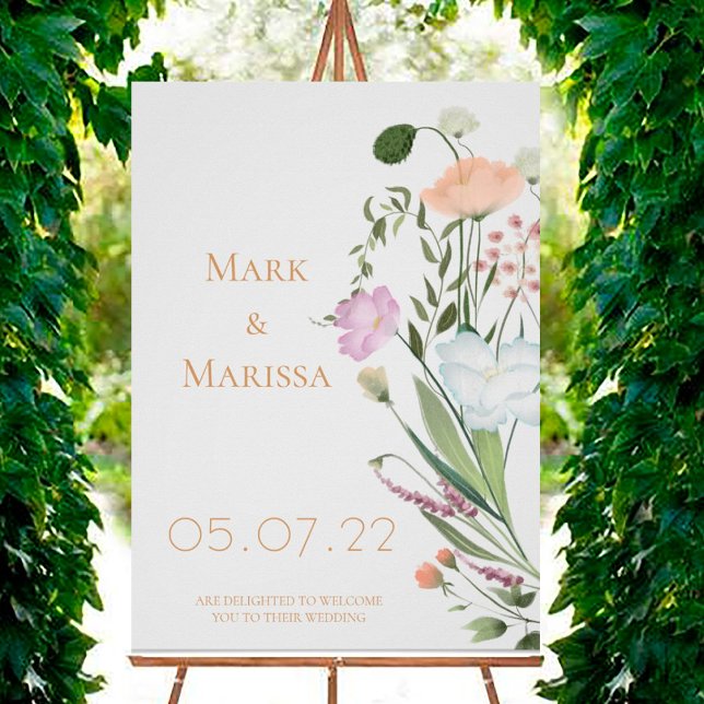 Wild greenery and flowers Wedding Welcome Sign (Creator Uploaded)