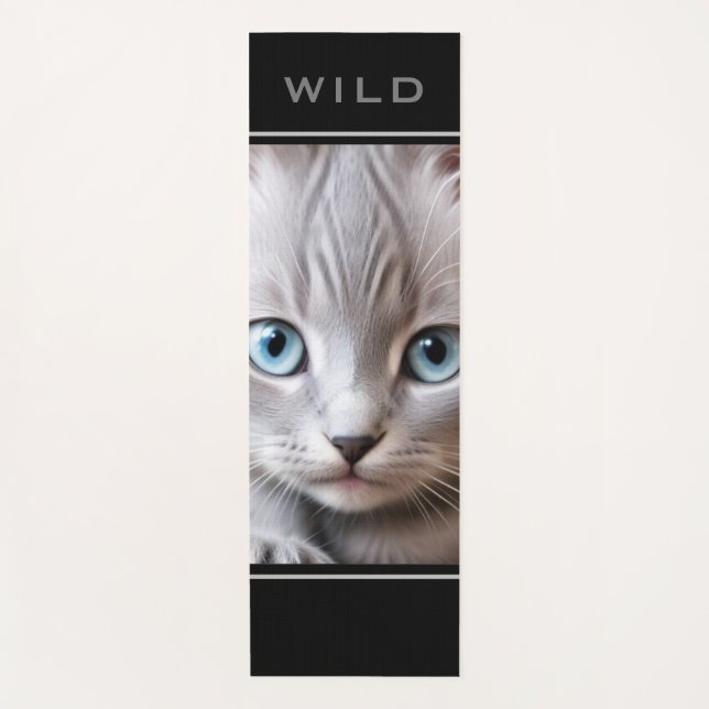Wild Grey Cat - Yoga Mat (Front)