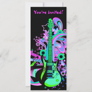 Wild Guitar (black) Invitation