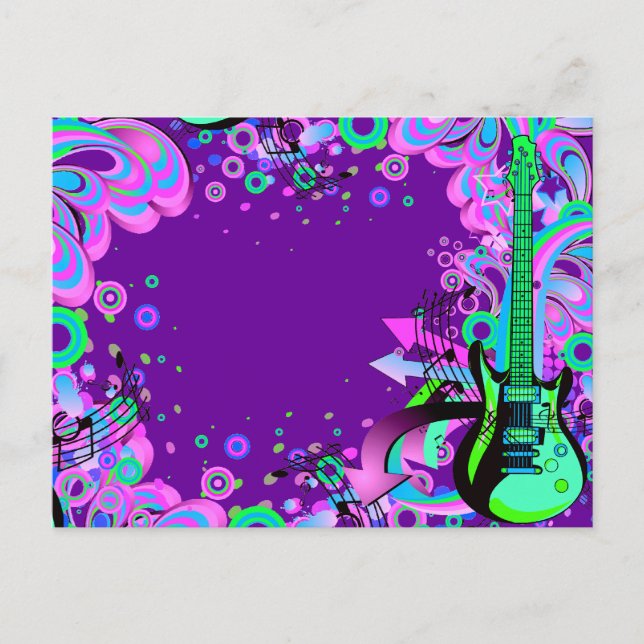 Wild Guitar (purple) Postcard (Front)
