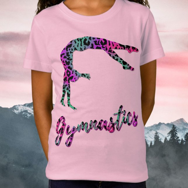 Wild Gymnastics Girl | Animal Print Gymnastics T-Shirt (Wild Gymnastics Girl | Animal Print Gymnastics T-Shirt in Pink)