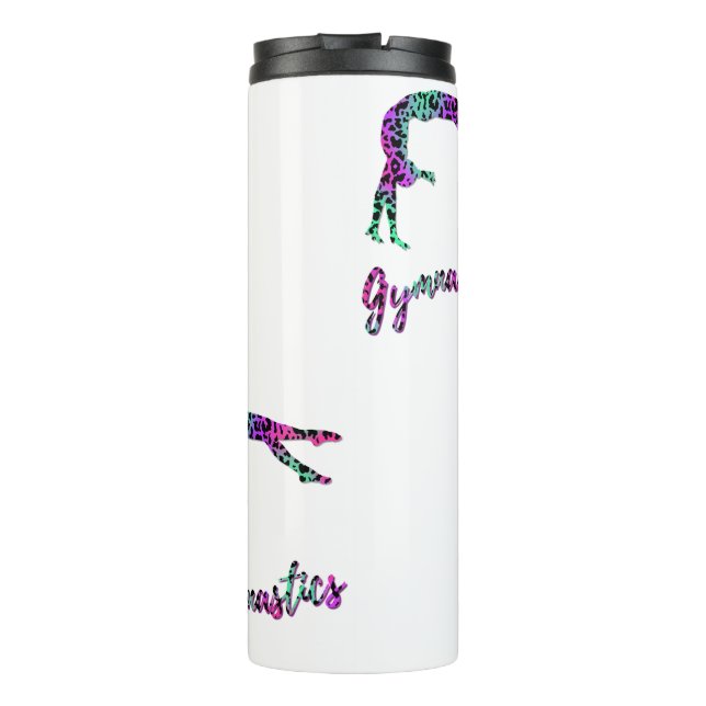Wild Gymnastics Girl | Animal Print Gymnastics Thermal Tumbler (Back)