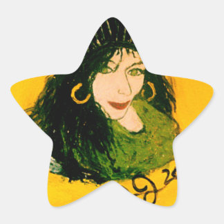 WILD HAIR AS RASTA STAR STICKER