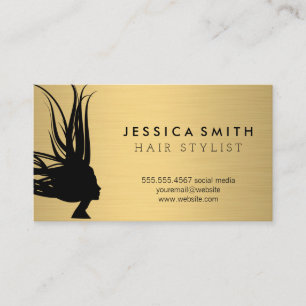 Wild Hair Metallic Gold Brushed Business Card