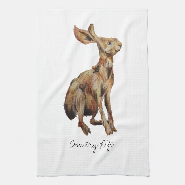 Wild hare tea towel (Vertical)