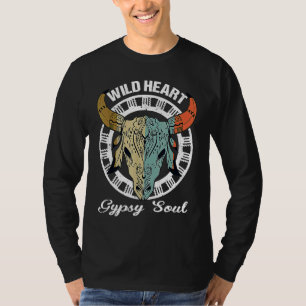 Wild Heart Gypsy Soul Cow Skull T-Shirt
