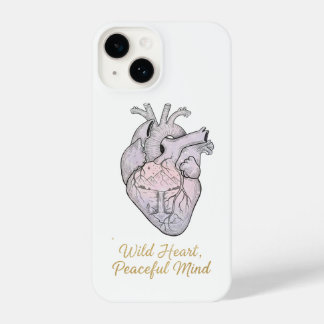 Wild Heart Peaceful Mind - Anatomical Watercolor iPhone 14 Case