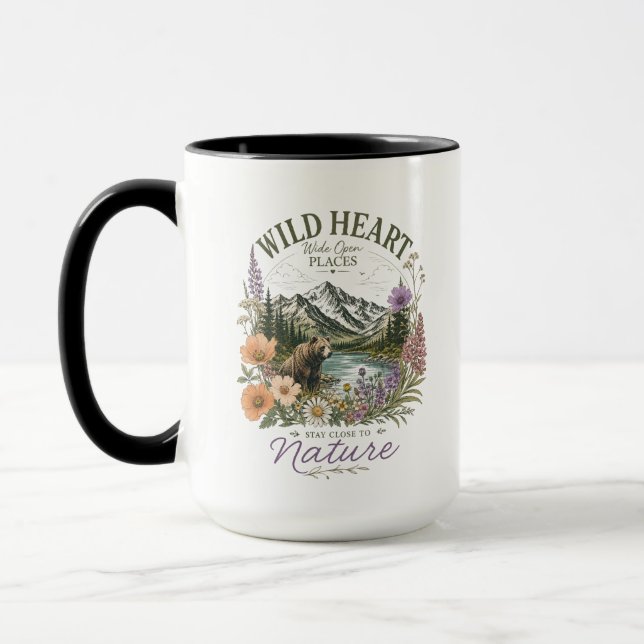 Wild Heart Wide Open Places Bear Mountain Wildflow Mug (Left)