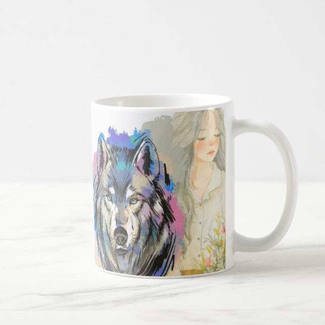 Wild Hearts | Alpha and Luna Wolf Design Coffee Mug (Right)