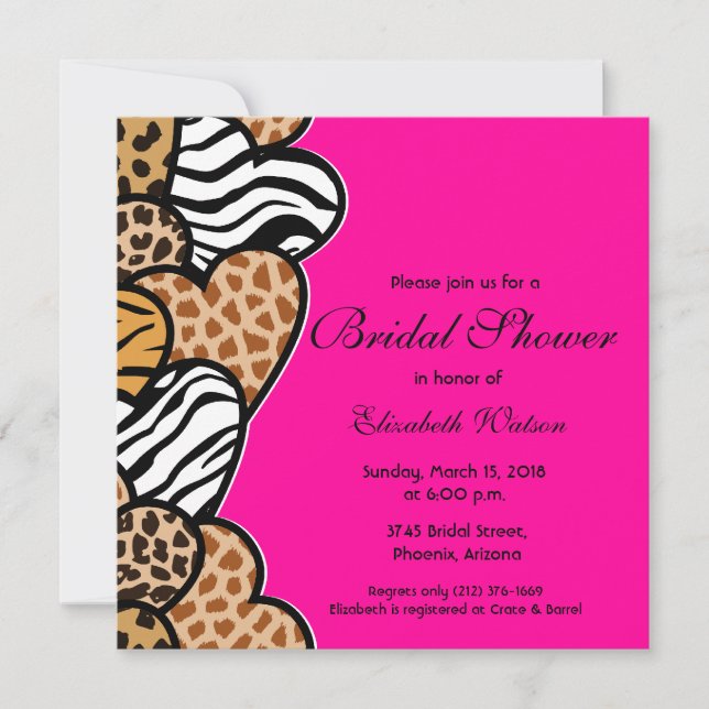 Wild hearts Bridal Shower invitation (Front)