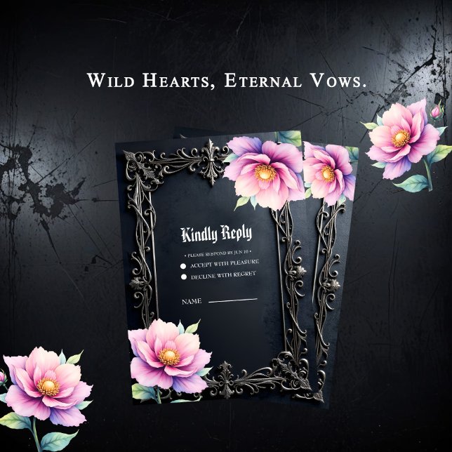 Wild Hearts, Eternal Vows.  RSVP Card (Creator Uploaded)