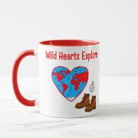 Wild Hearts Explore Map and Hiking Boots Art