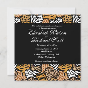 Wild hearts wedding invitation