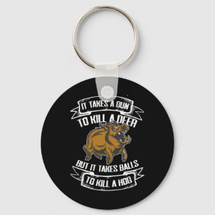 Wild Hog Hunting Boar Hunting Key Ring