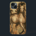 Wild Horse and Warm Colours iPhone 13 Case<br><div class="desc">Ethan Harper is known for his abstract paintings. He likes painting horses and landscapes and this picture is no exception. The sharpness of the ink used on of the wild horse blends perfectly with warm colours in the background.</div>