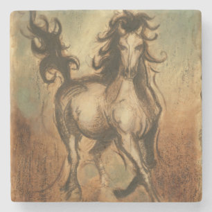 Wild Horse and Warm Colours Stone Coaster