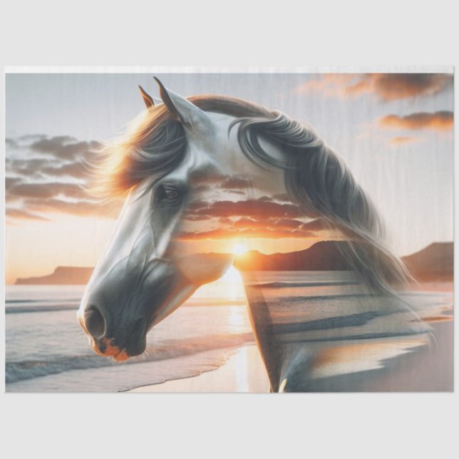 Wild Horse Chincoteague Island Decoupage Paper (Front)