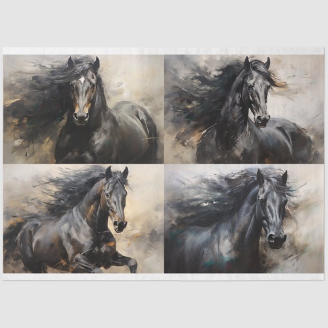 Wild Horse Collage 3 Decoupage Paper (Front)