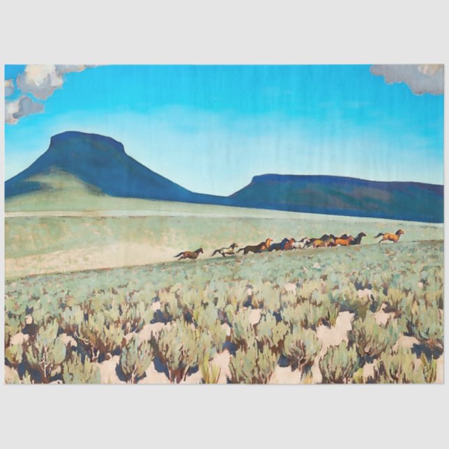 “Wild Horse Country” by Maynard Dixon Tissue Paper (Front)