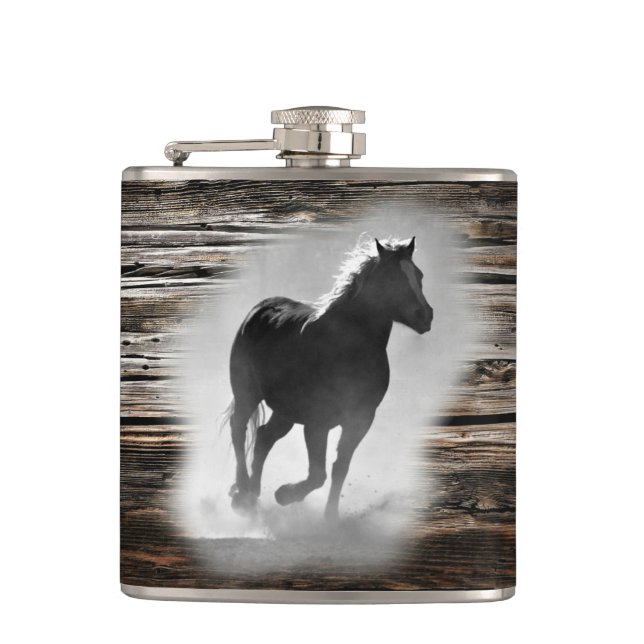Wild Horse Galloping Hip Flask (Front)