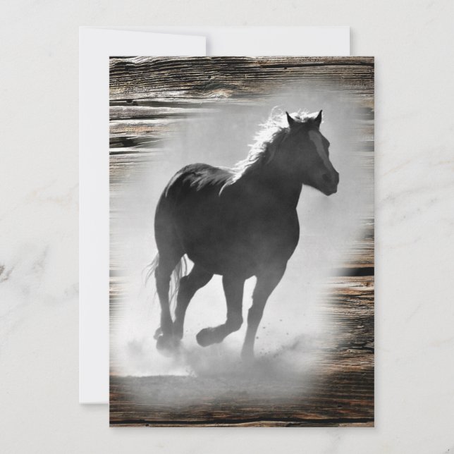 Wild Horse Galloping Holiday Card (Front)