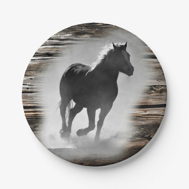 Wild Horse Galloping Paper Plate (Front)