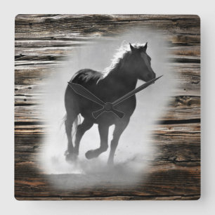 Wild Horse Galloping Square Wall Clock