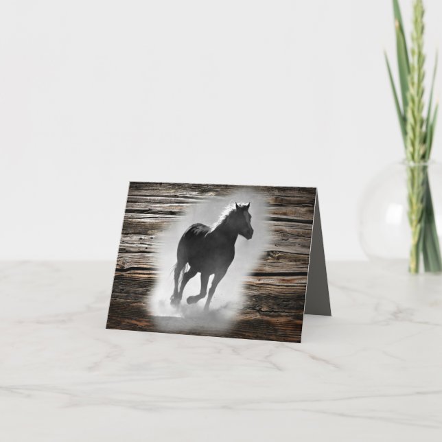 Wild Horse Galloping Thank You Card (Front)