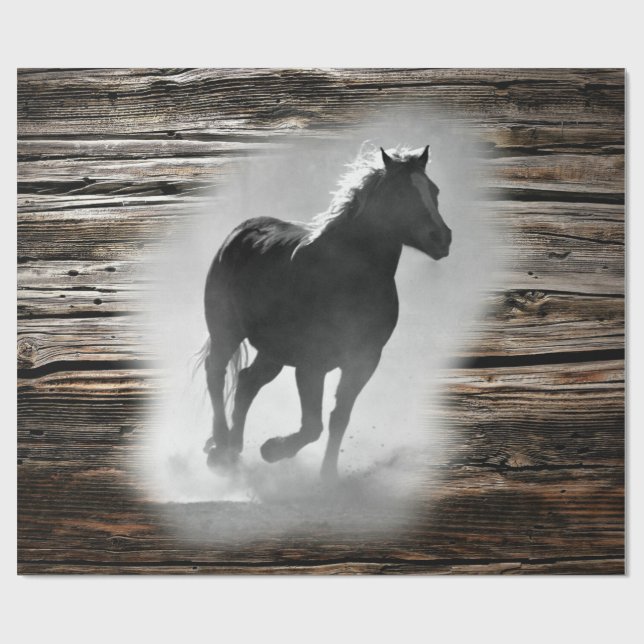 Wild Horse Galloping Wrapping Paper (Flat)