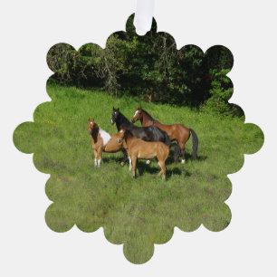 Wild Horse Herd Tree Decoration Card