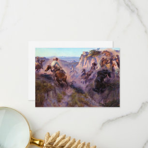 Wild Horse Hunters, 1913 by Charles Marion Russell Thank You Card